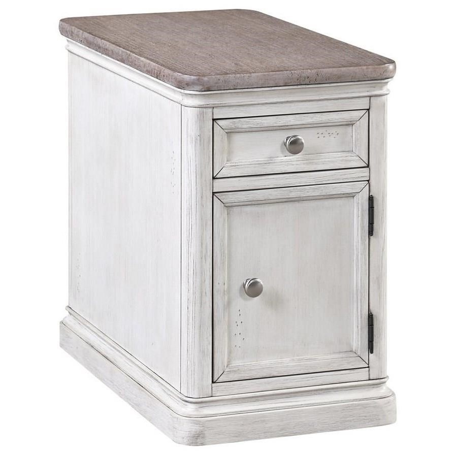 Panama Jack by Palmetto Home Sonoma 650436340 Farmhouse Chairside Table with Drawer and Door
